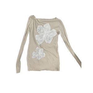 d.exterior | Tops | D Exterior Mesh Velvet Floral Long Sleeve Tshirt Top |  Used